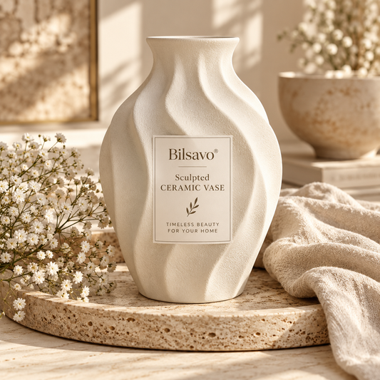 Bilsavo® Sculpted Ceramic Vase