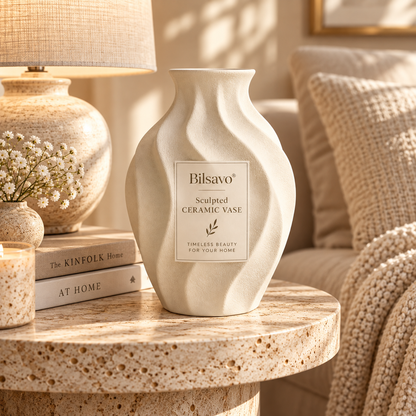 Bilsavo® Sculpted Ceramic Vase
