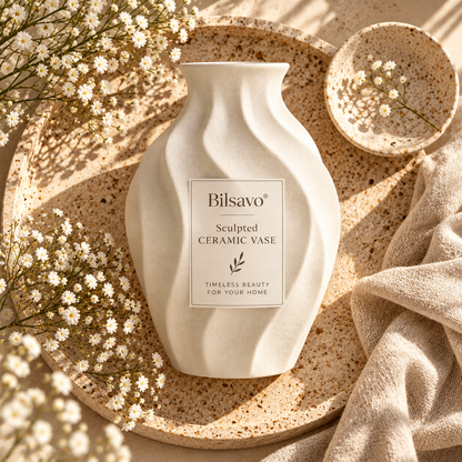 Bilsavo® Sculpted Ceramic Vase