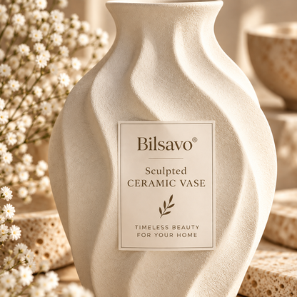 Bilsavo® Sculpted Ceramic Vase